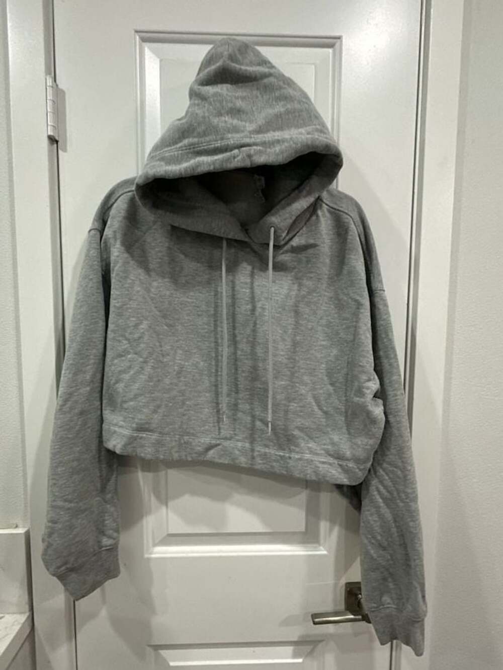 Alo Yoga Grey Cropped Hoodie Sweatshirt Size M